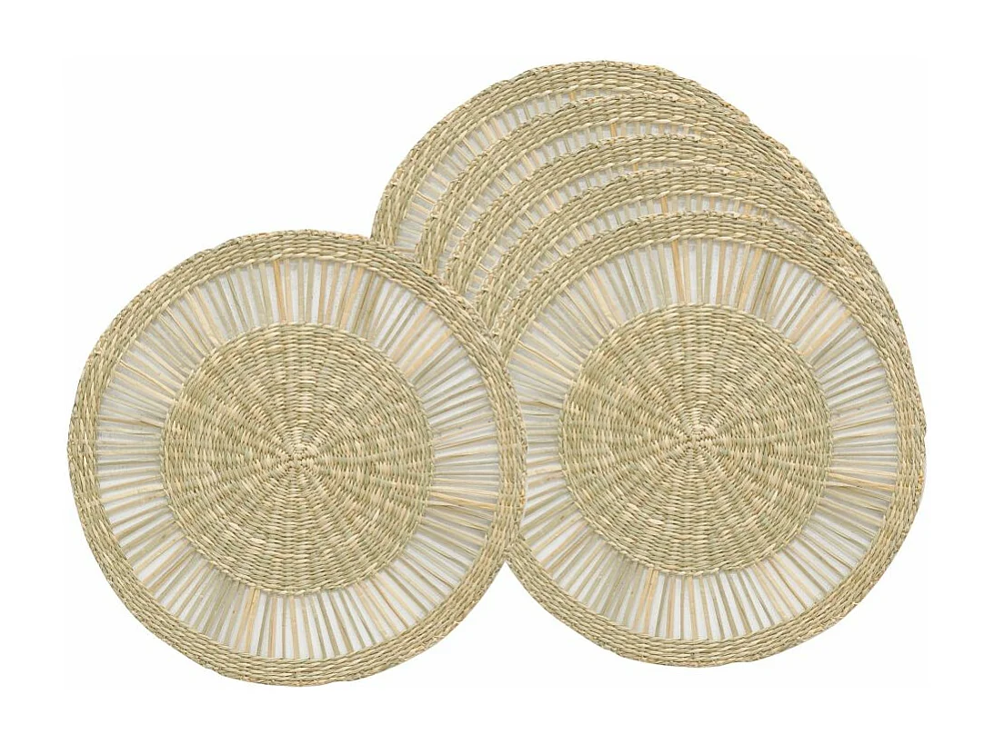 Sets de table en jonc de mer naturel ajouré