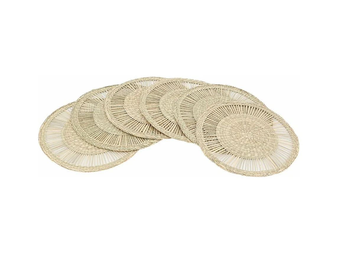 Sets de table en jonc de mer naturel ajouré