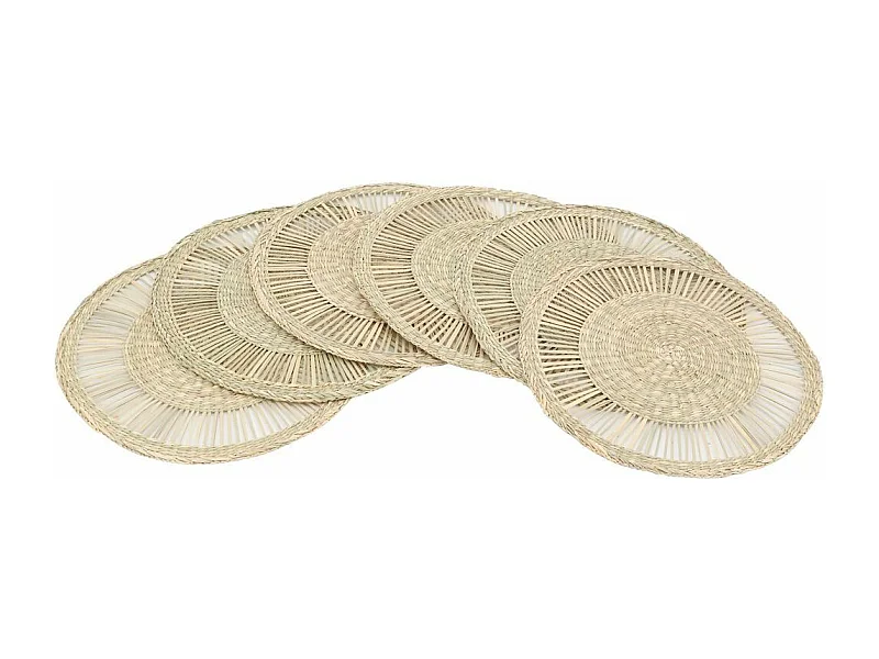 Sets de table en jonc de mer naturel ajouré