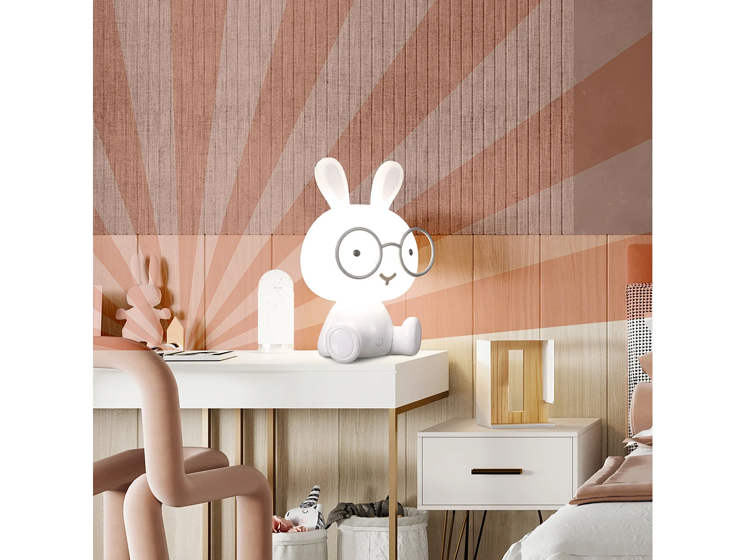 Lampe à Poser LED "Lapin" 23cm Blanc