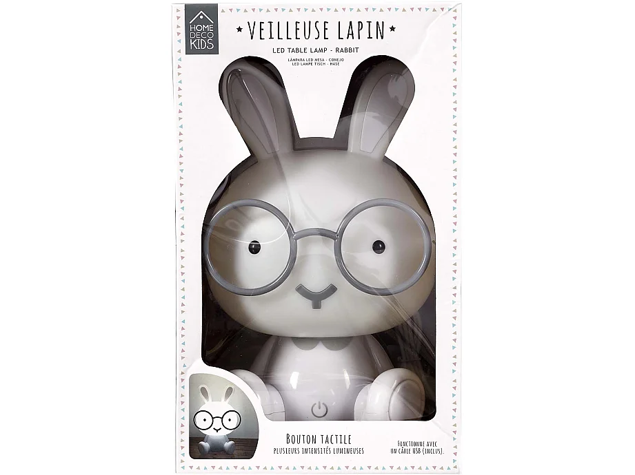 Lampe à Poser LED "Lapin" 23cm Blanc
