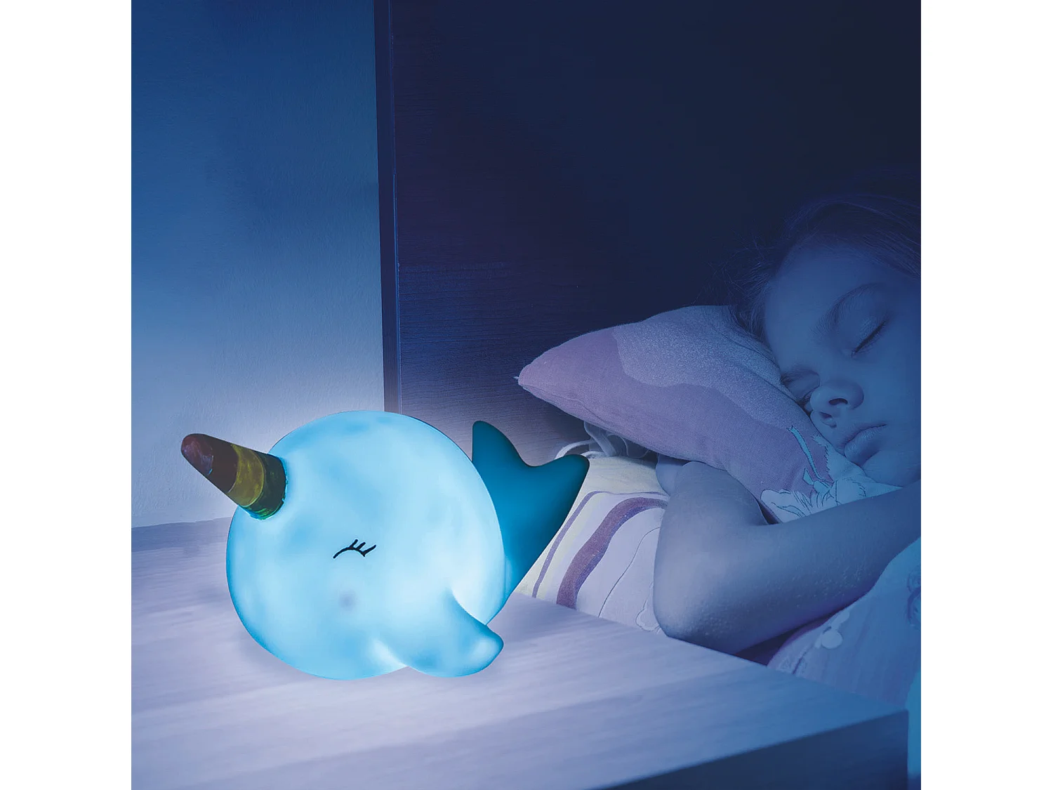 Veilleuse Baleine 21x13x13cm Bleu