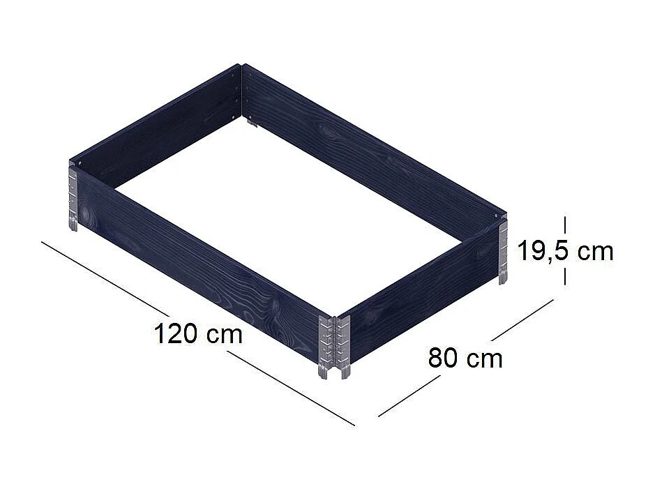 Carré potager Gardenbox 120 x 80 cm Noir