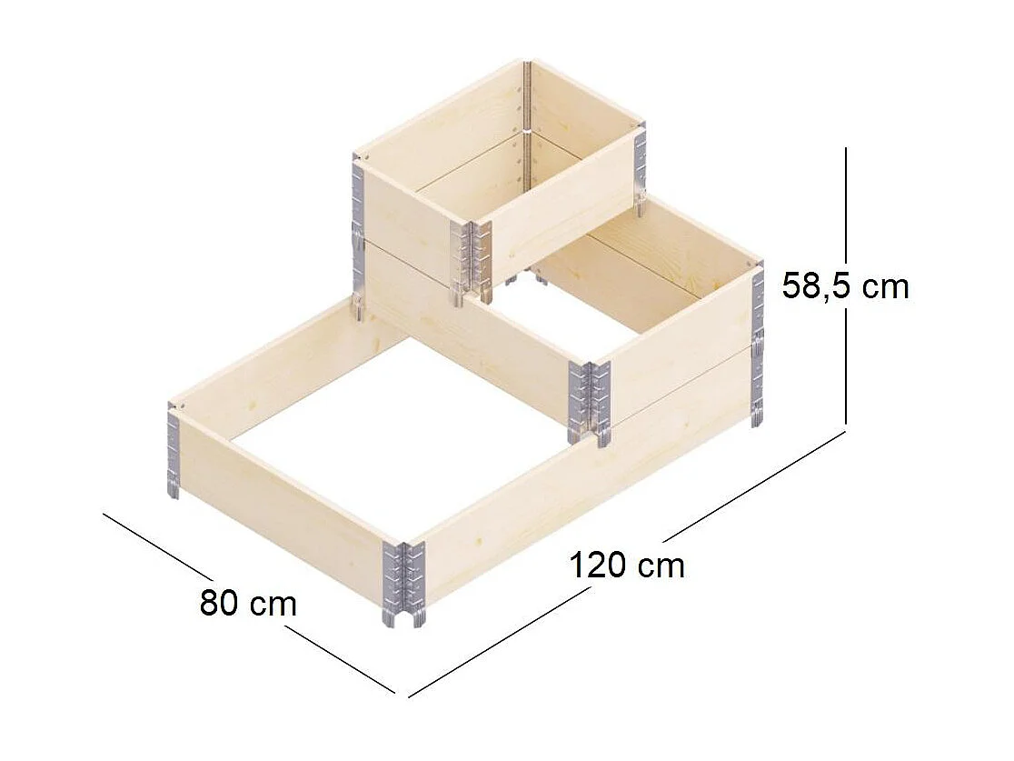 Carré potager 3 niveaux Stepped Bed 120 x 80 x 58.5 cm