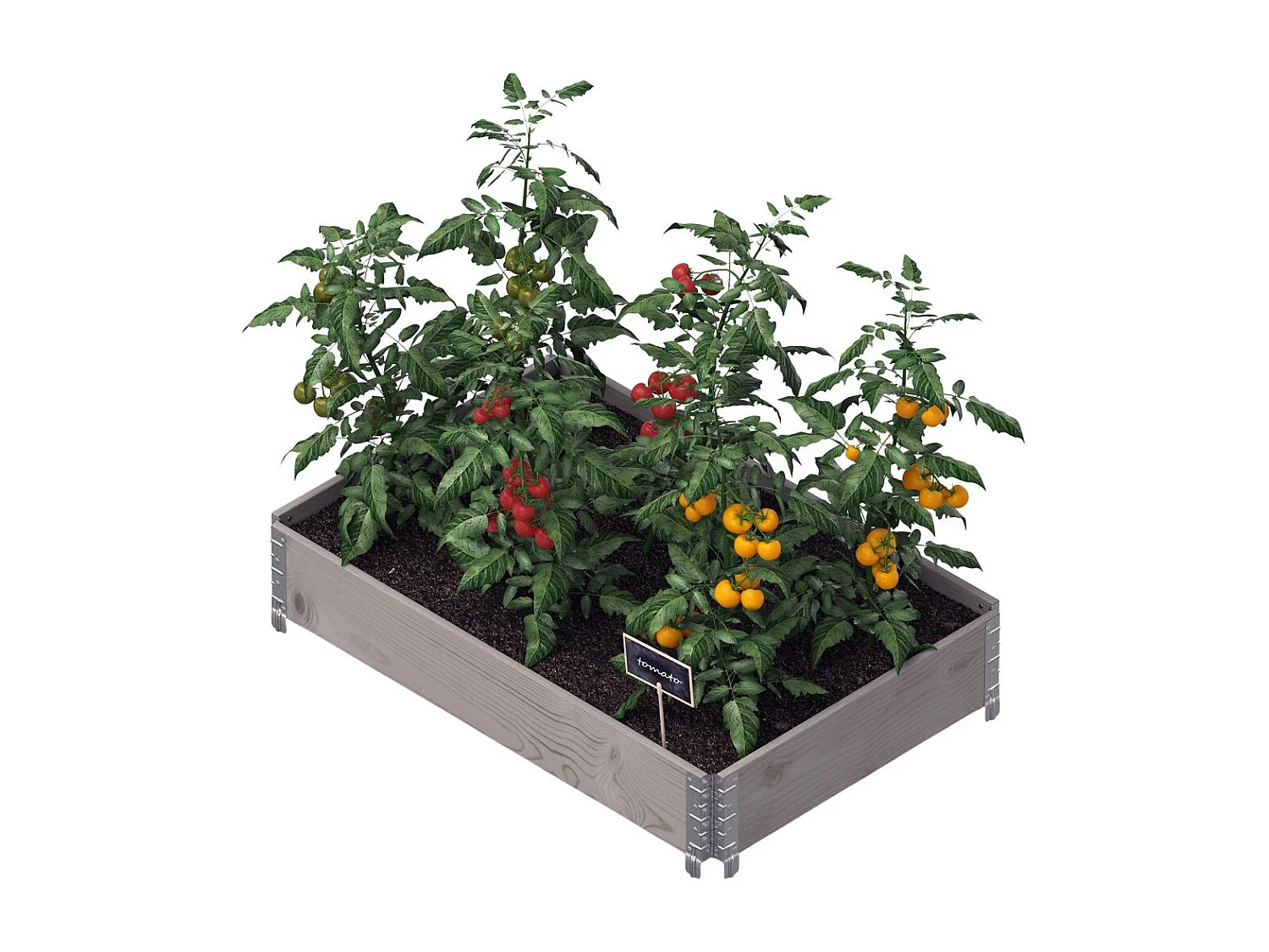 Carré potager Gardenbox 120 x 80 cm Gris