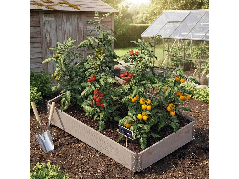Carré potager Gardenbox 120 x 80 cm Gris