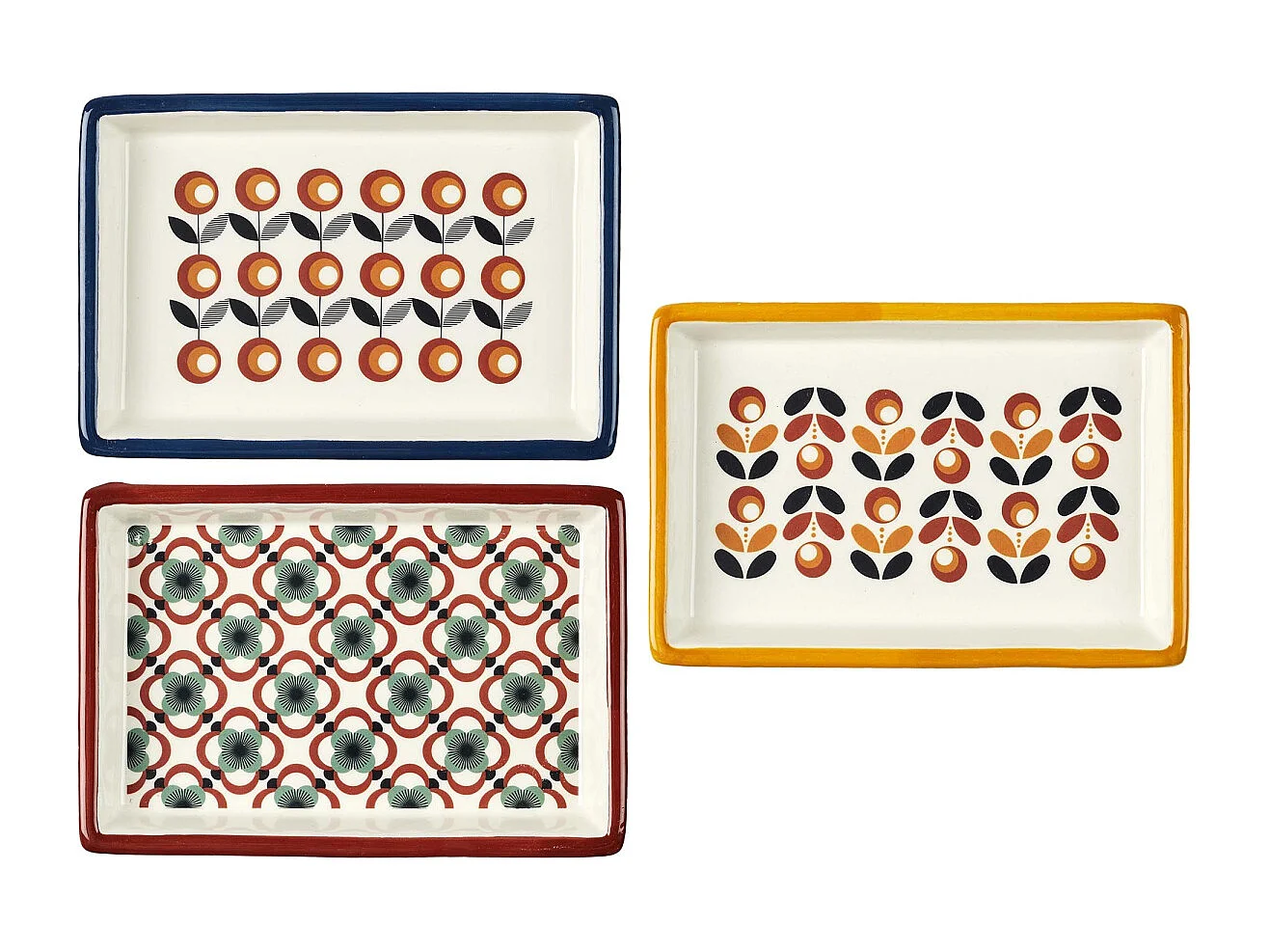 Vide poche en dolomite vintage 15 x 10 x 2.5 cm Lot de 3 modèles assortis