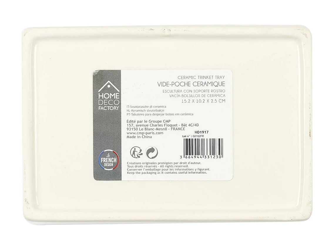 Vide poche en dolomite vintage 15 x 10 x 2.5 cm Lot de 3 modèles assortis