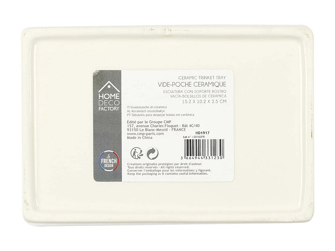 Vide poche en dolomite vintage 15 x 10 x 2.5 cm Lot de 3 modèles assortis