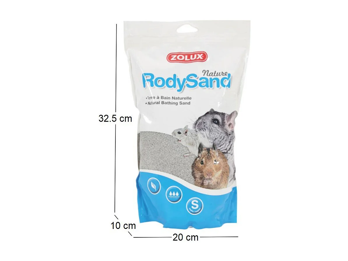 Terre à bain pour chichillas Rody sand 2L (Lot de 2)