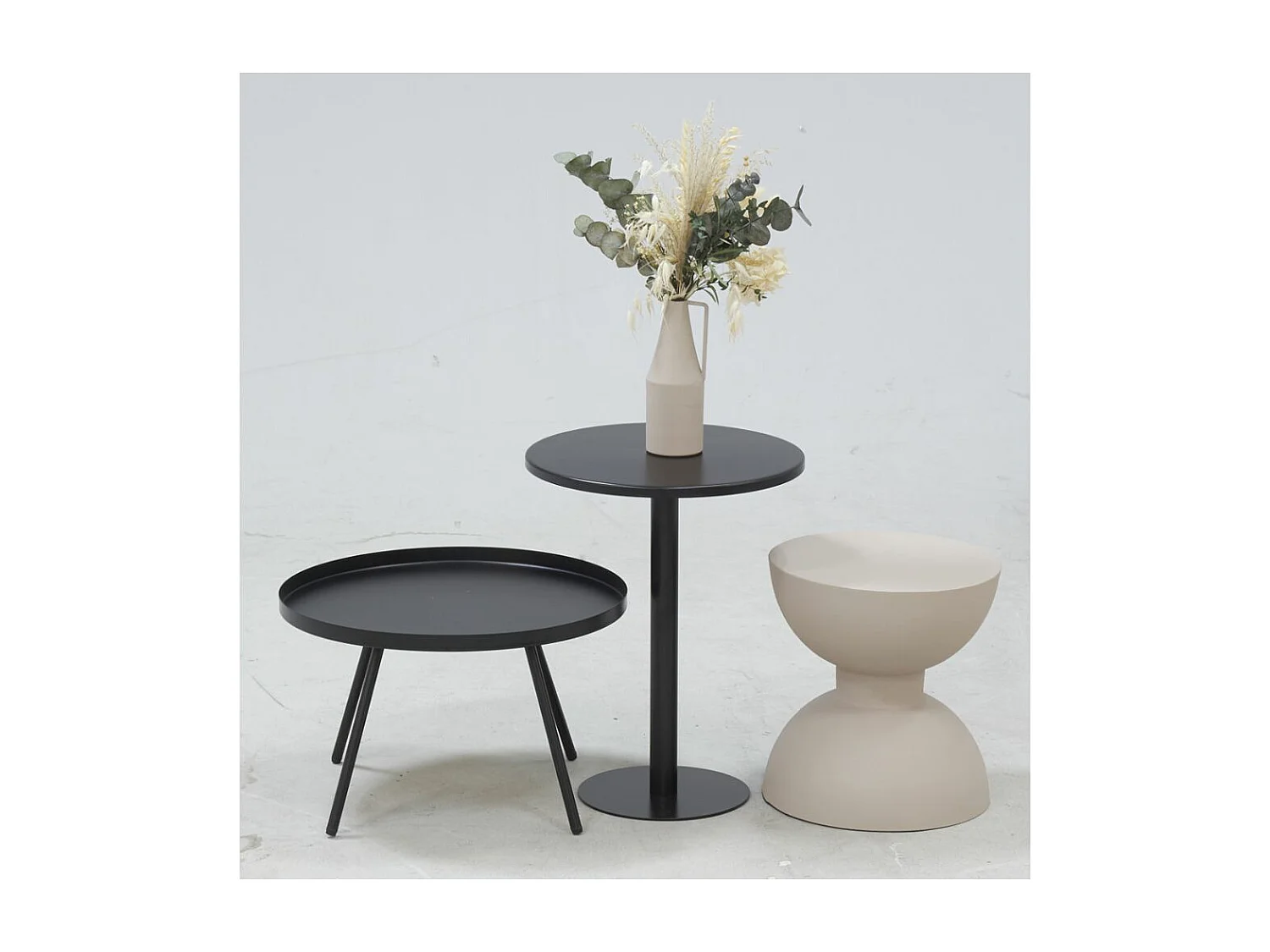 Table basse en métal Ø 50 H 31.5 Noir