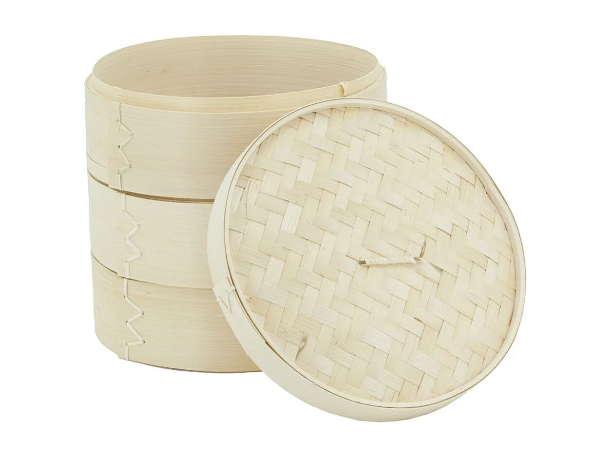 Cuit vapeur en bambou 3 étages Diamètre 23 cm