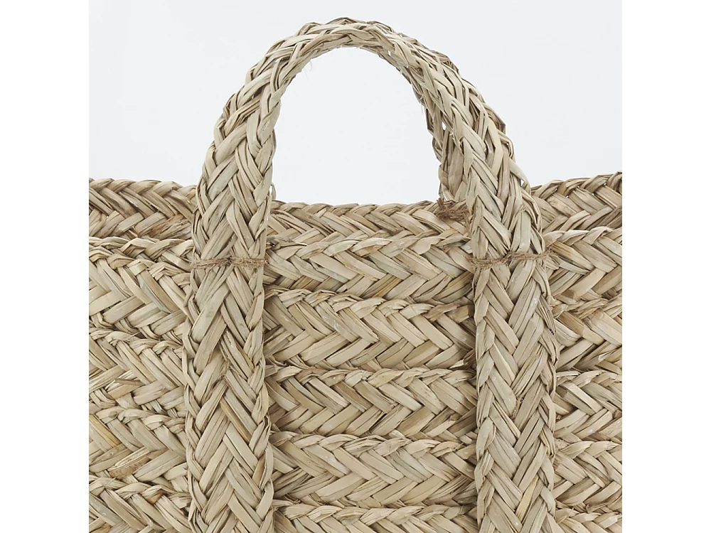 Corbeilles carrées en jonc naturel tressé (lot de 3)