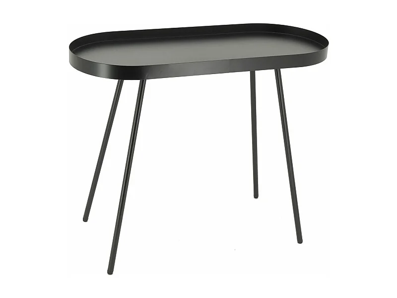 Table basse ovale en métal noir 70 x 30 x 57 Noir