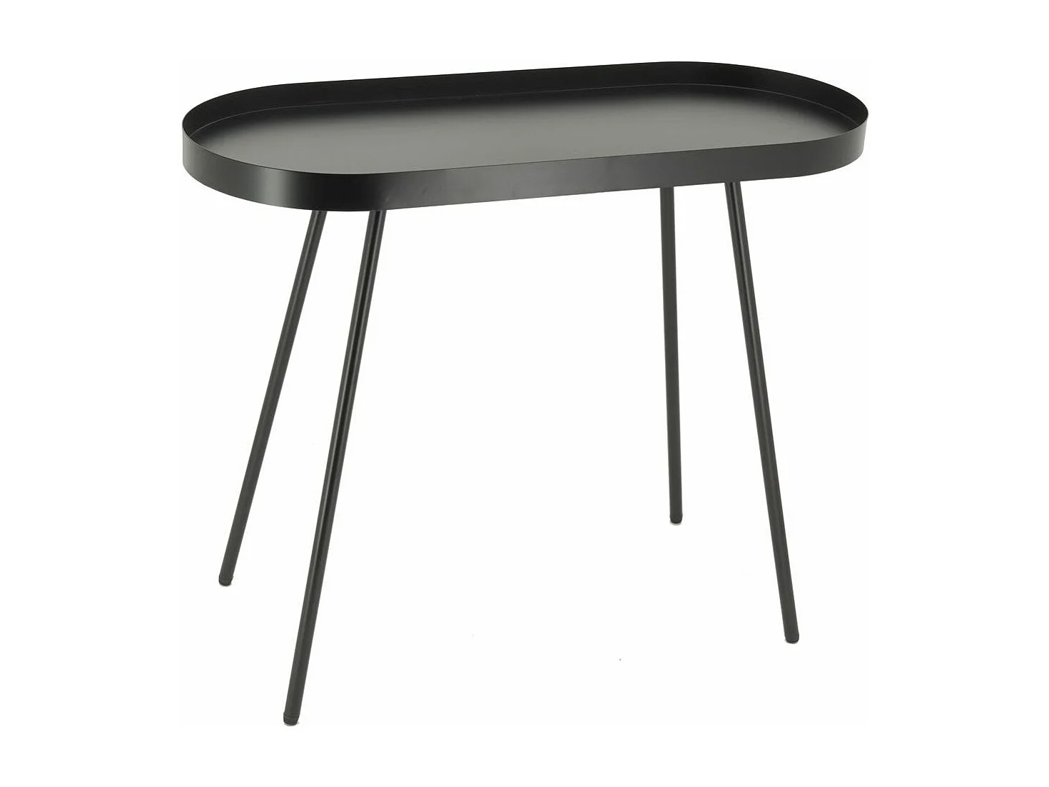 Table basse ovale en métal noir 70 x 30 x 57 Noir
