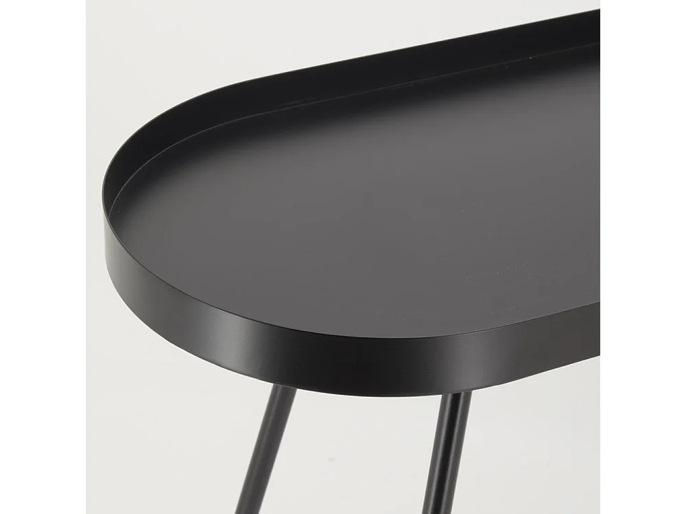 Table basse ovale en métal noir 70 x 30 x 57 Noir
