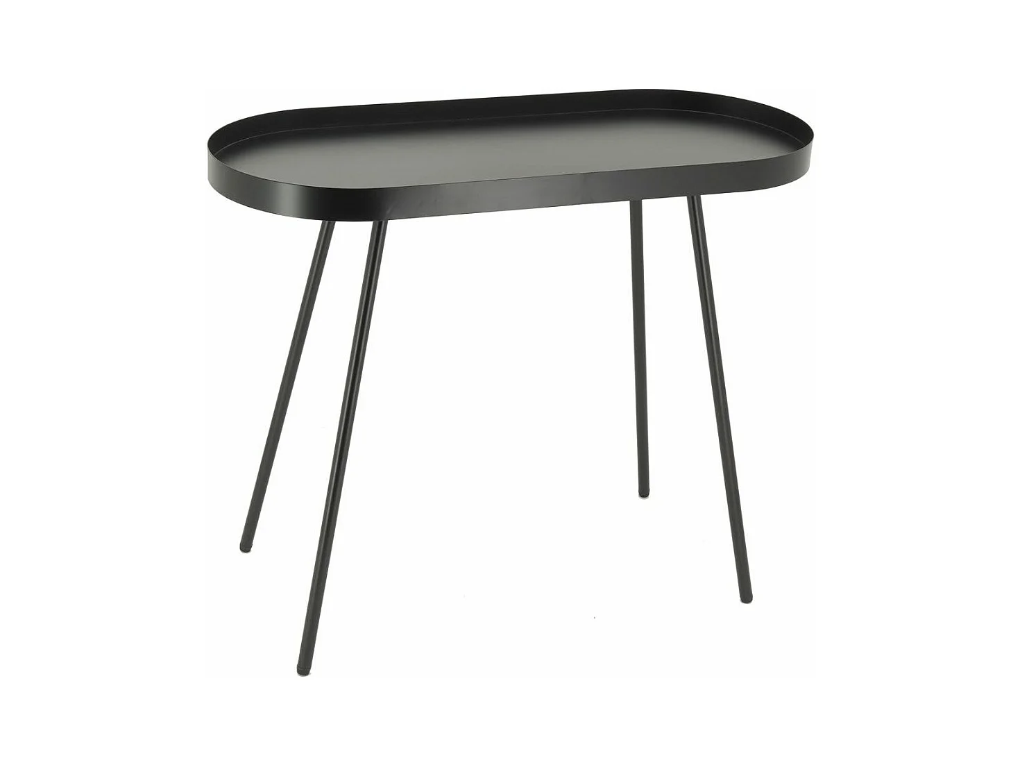 Table basse ovale en métal noir 70 x 30 x 57 Noir