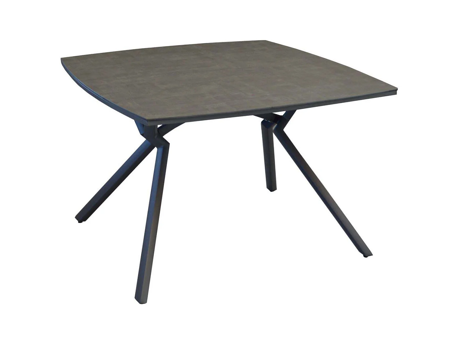 Table de jardin carrée en aluminium plateau HPL Loane Gris