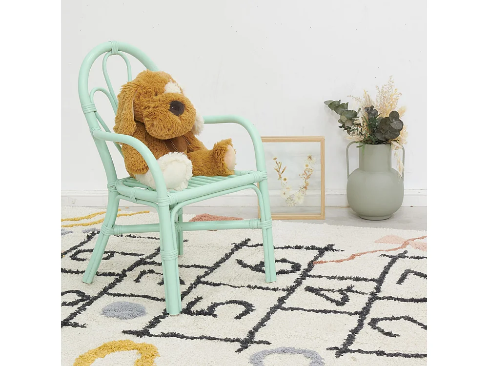 Fauteuil enfant en rotin Joseph Vert