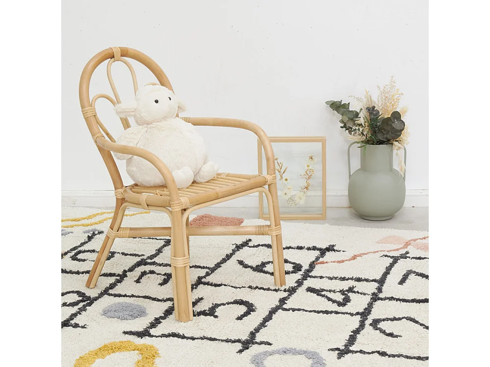 Fauteuil enfant en rotin Joseph Naturel