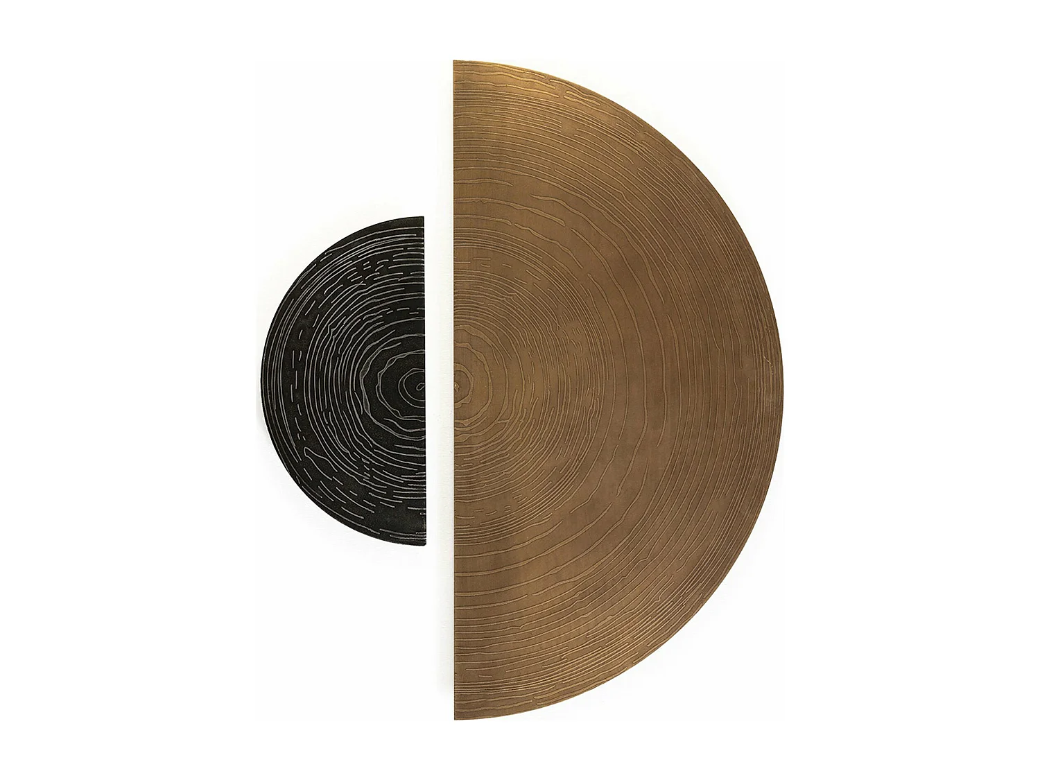 Sculpture Métal/Laiton Noir/Couleur Laiton