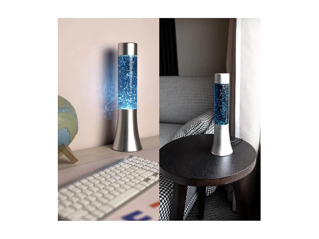 Mini lampe à poser en métal et verre Paillettes
