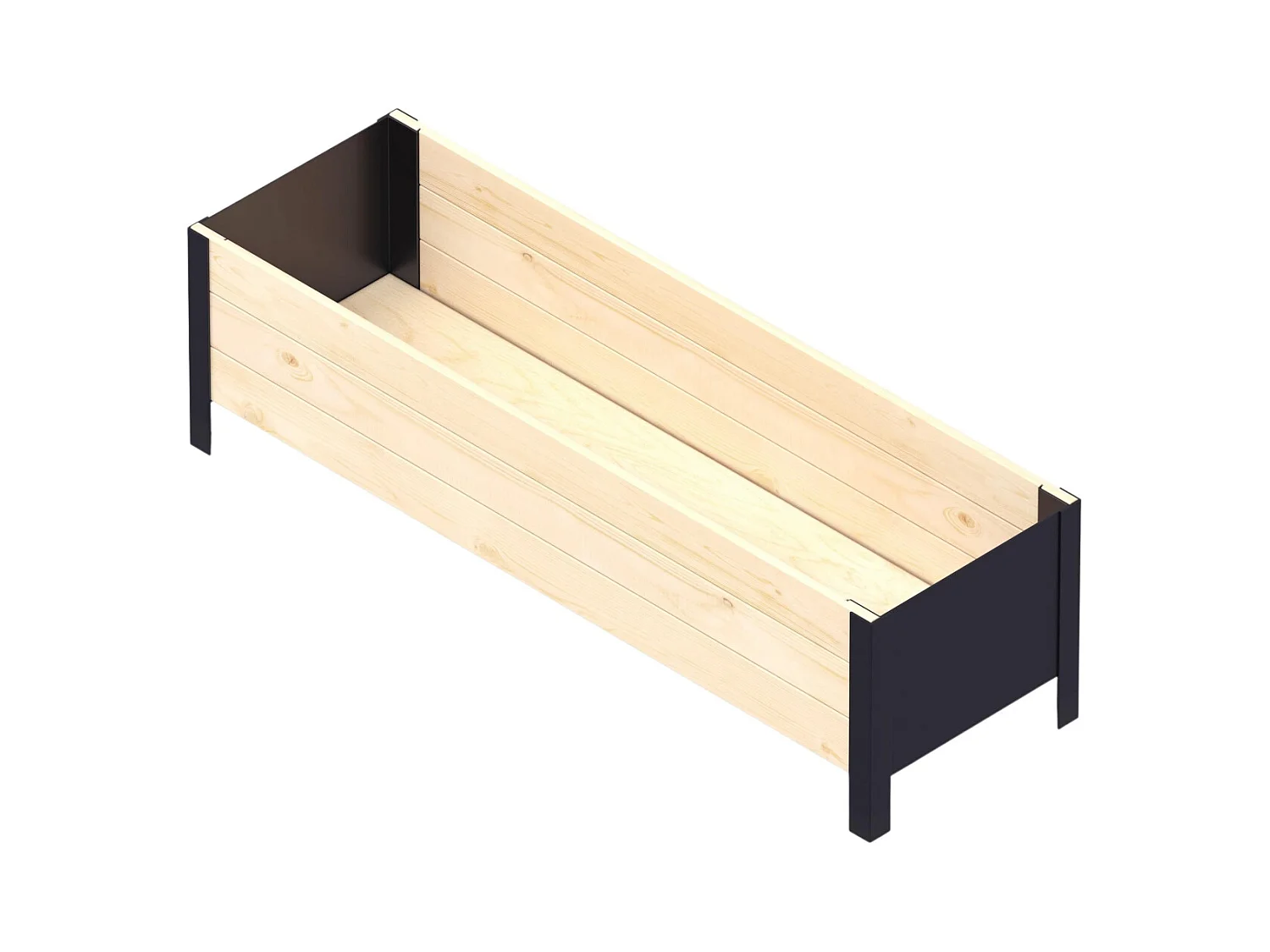Jardinière en bois et métal Modern Bas