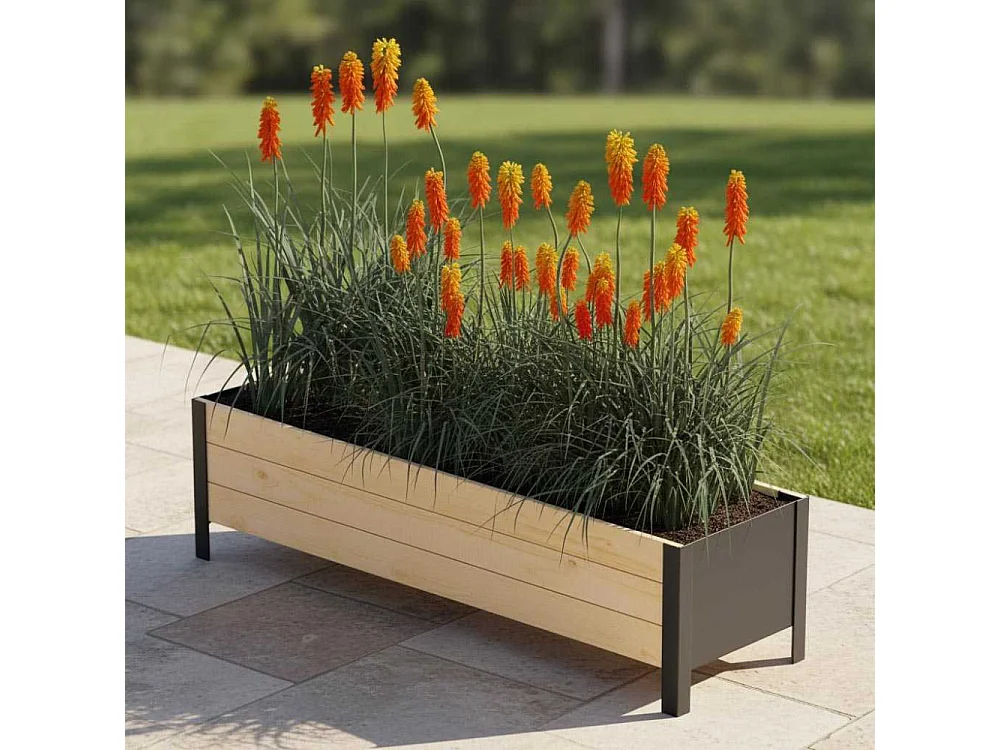 Jardinière en bois et métal Modern Bas