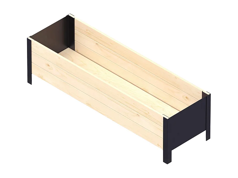 Jardinière en bois et métal Modern Bas