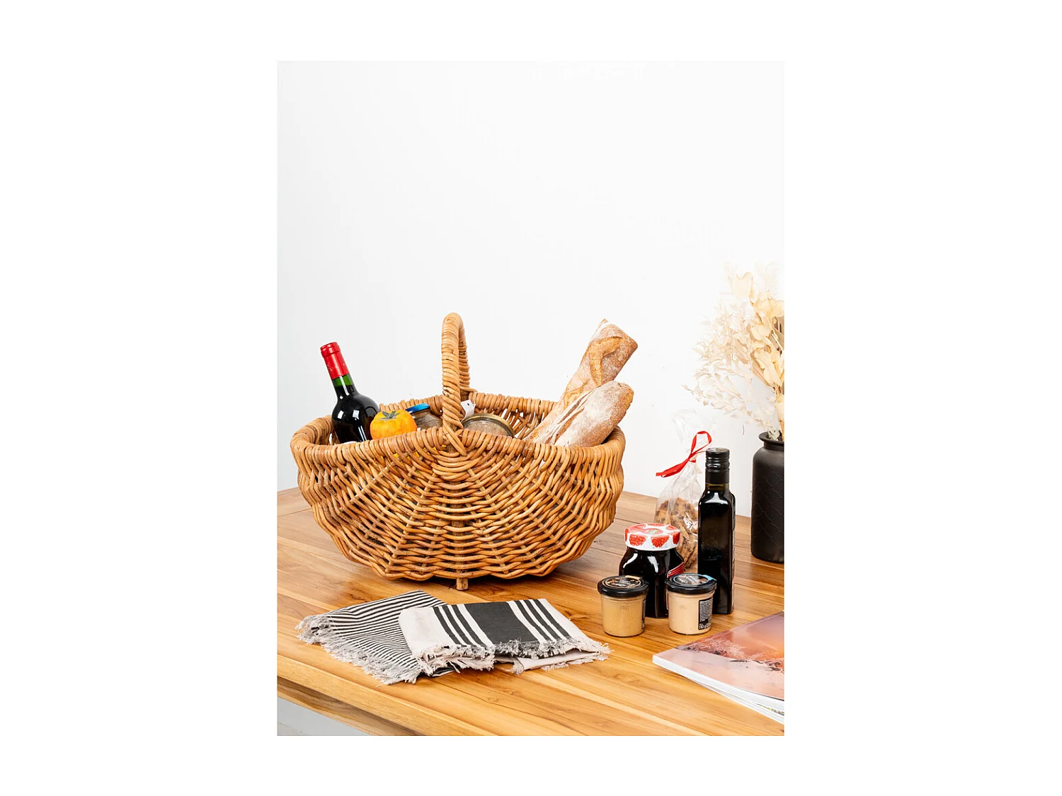 Panier de marché ovale en poelet