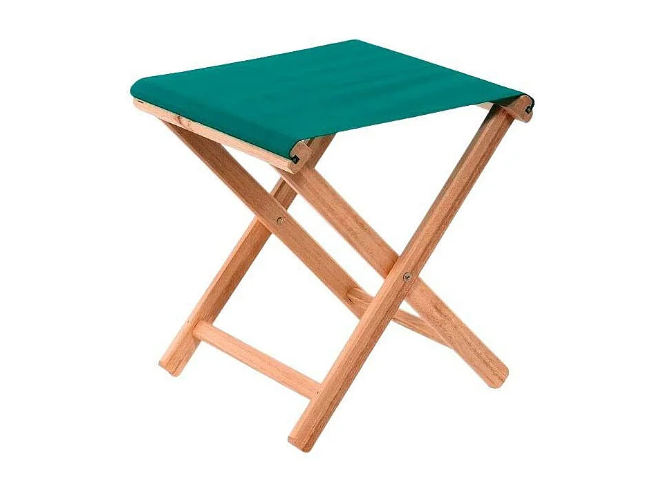Tabouret bois d'eucalyptus tissu 100% coton Elvas
