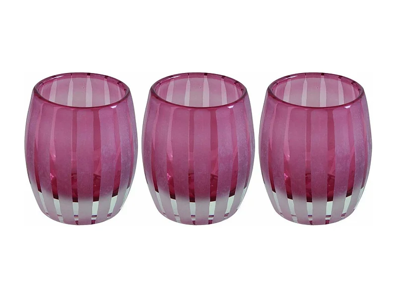 Bougeoir photophore 11cm Elegance (Lot de 3) Rose