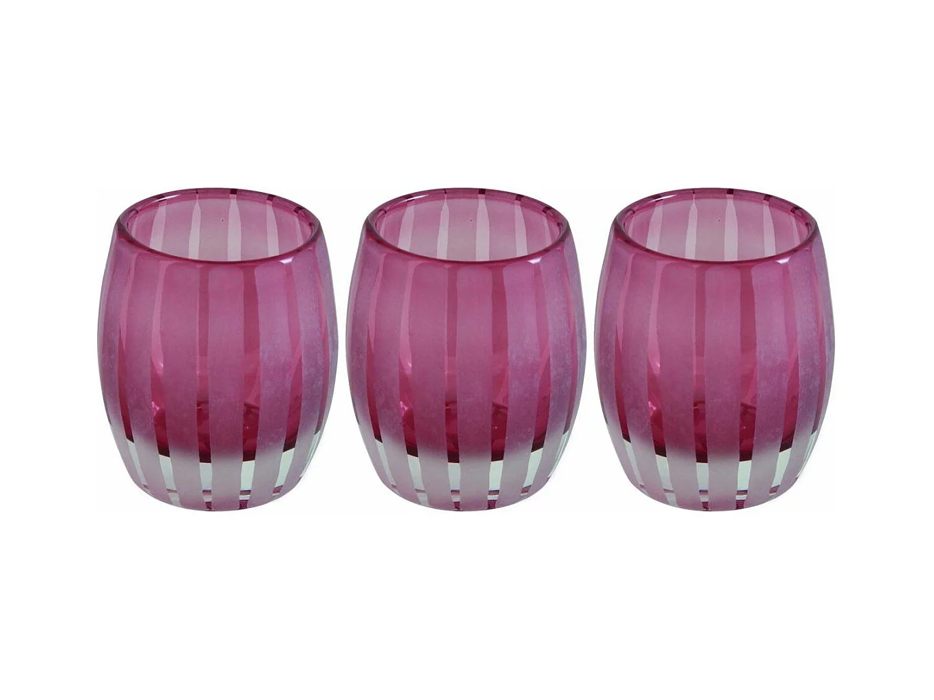Bougeoir photophore 11cm Elegance (Lot de 3) Rose