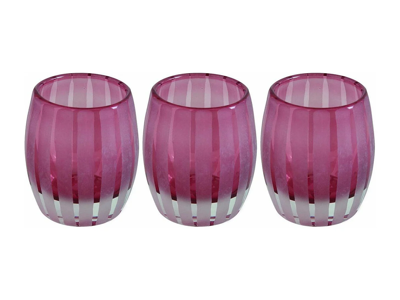 Bougeoir photophore 11cm Elegance (Lot de 3) Rose