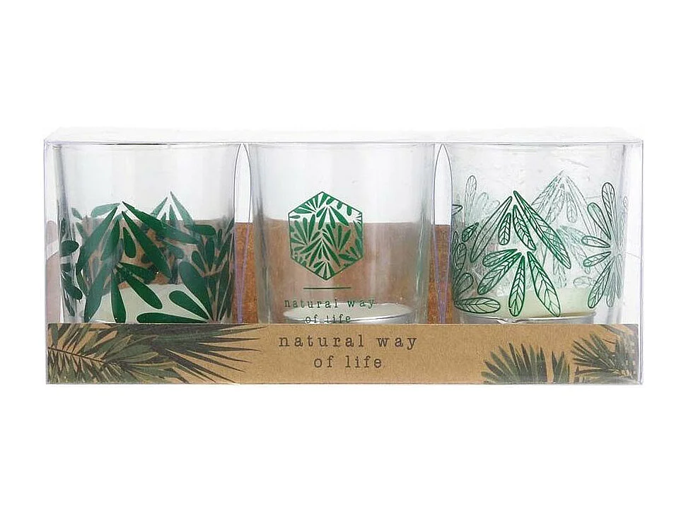 Photophores jungle avec bougies chauffe-plat (Lot de 6)