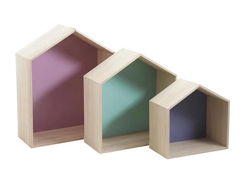 Etagère Niche Maison (Lot de 3)