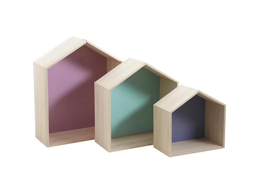 Etagère Niche Maison (Lot de 3)
