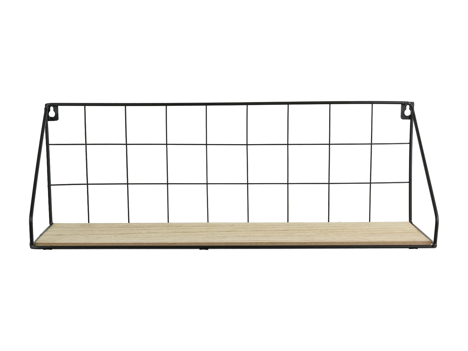 Etagere Bois Metal Rectangle 15x45x15cm Noir, Beige