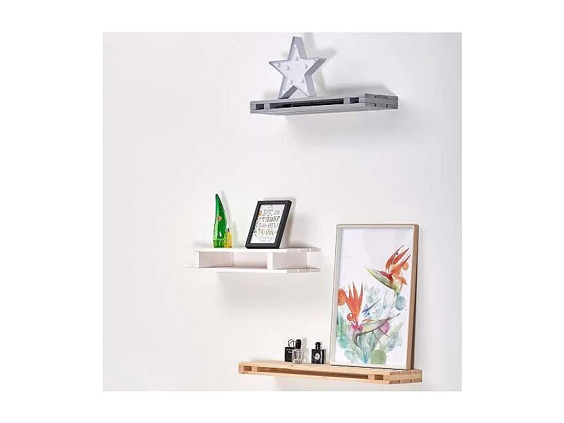 Etagère palette en pin brut 60x23,5x10 cm