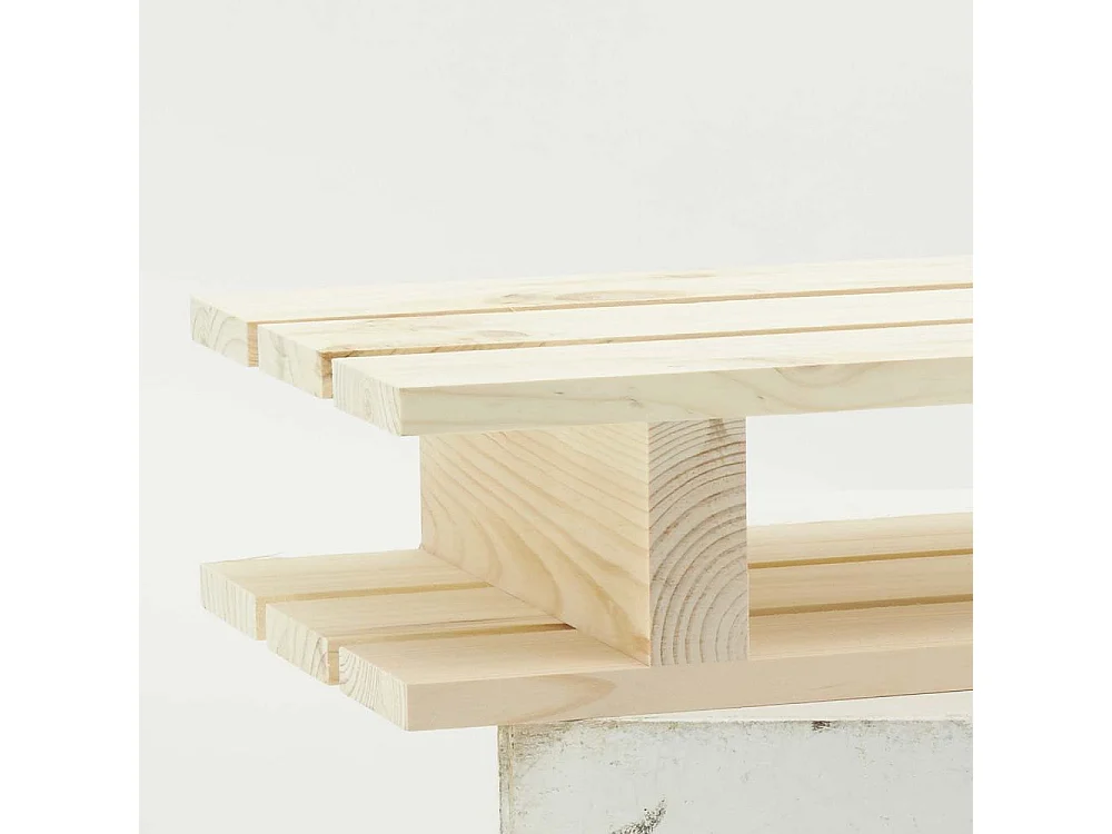 Etagère palette en pin brut 60x23,5x10 cm