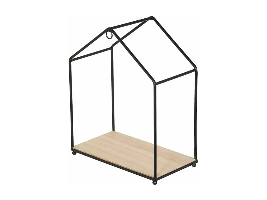 Lot de 3 Étagères Murales "Maison Filaire" 27cm Naturel