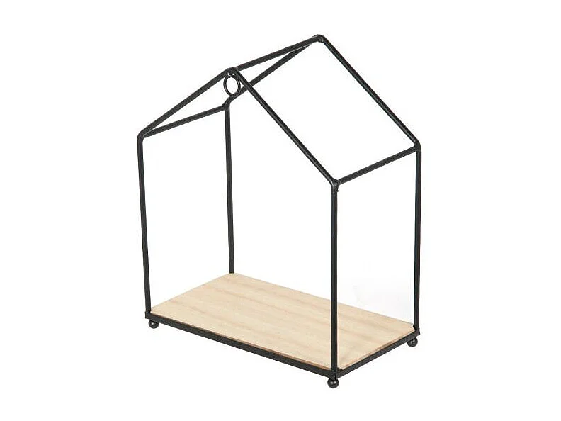 Lot de 3 Étagères Murales "Maison Filaire" 27cm Naturel