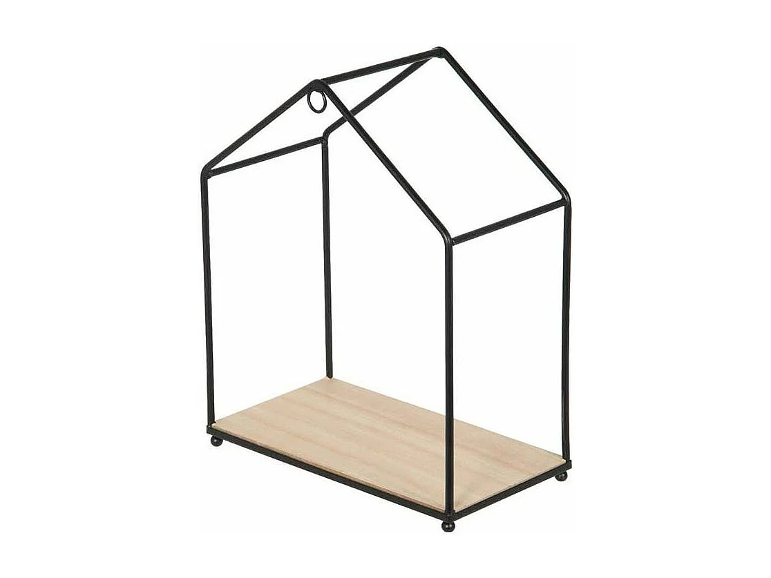 Lot de 3 Étagères Murales "Maison Filaire" 27cm Naturel