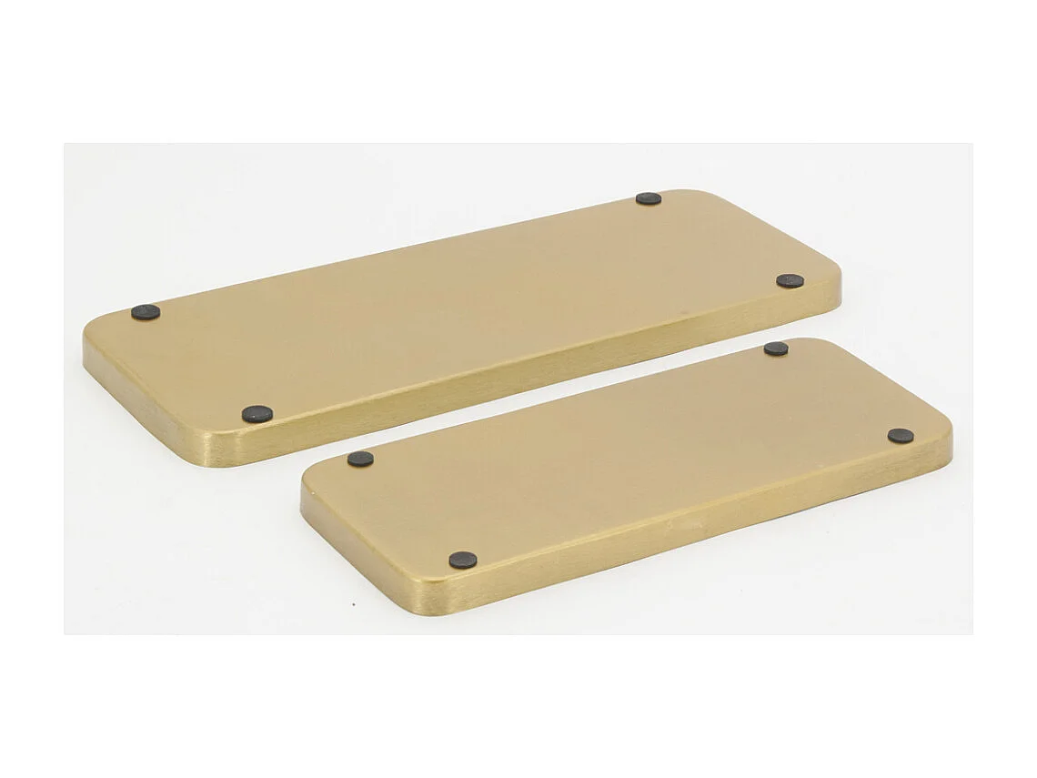 Plateaux rectangulaires en métal Fleurs retro (lot de 2)