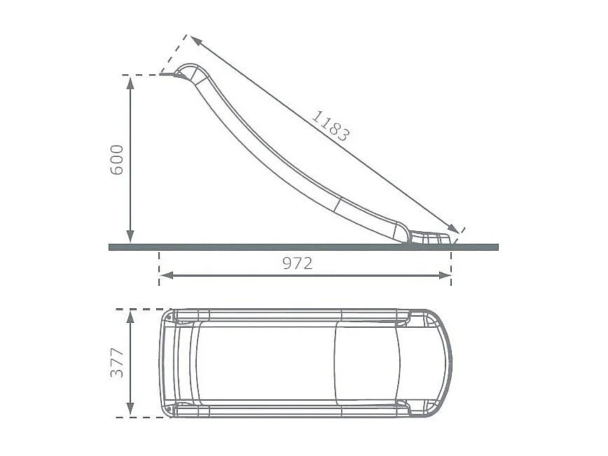 Glissière de toboggan avec vague en PEHD toba 120cm Vert foncé