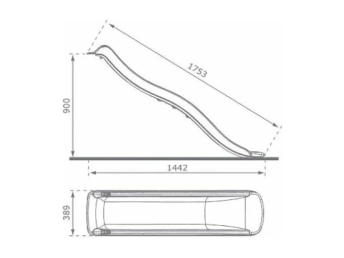 Glissière de toboggan avec vague en PEHD Tweeb 175cm