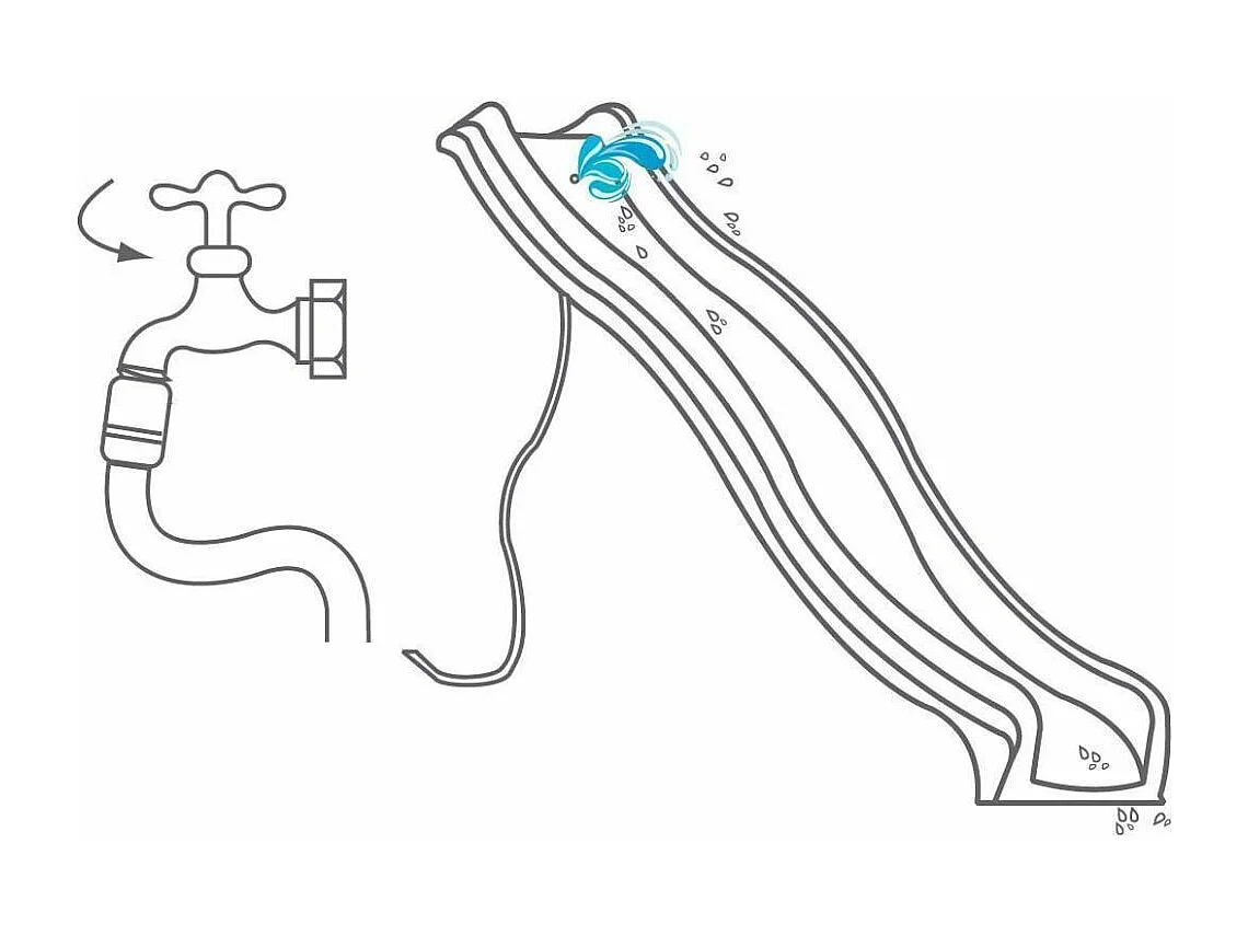 Glissière de toboggan avec vague en PEHD Tweeb 175cm