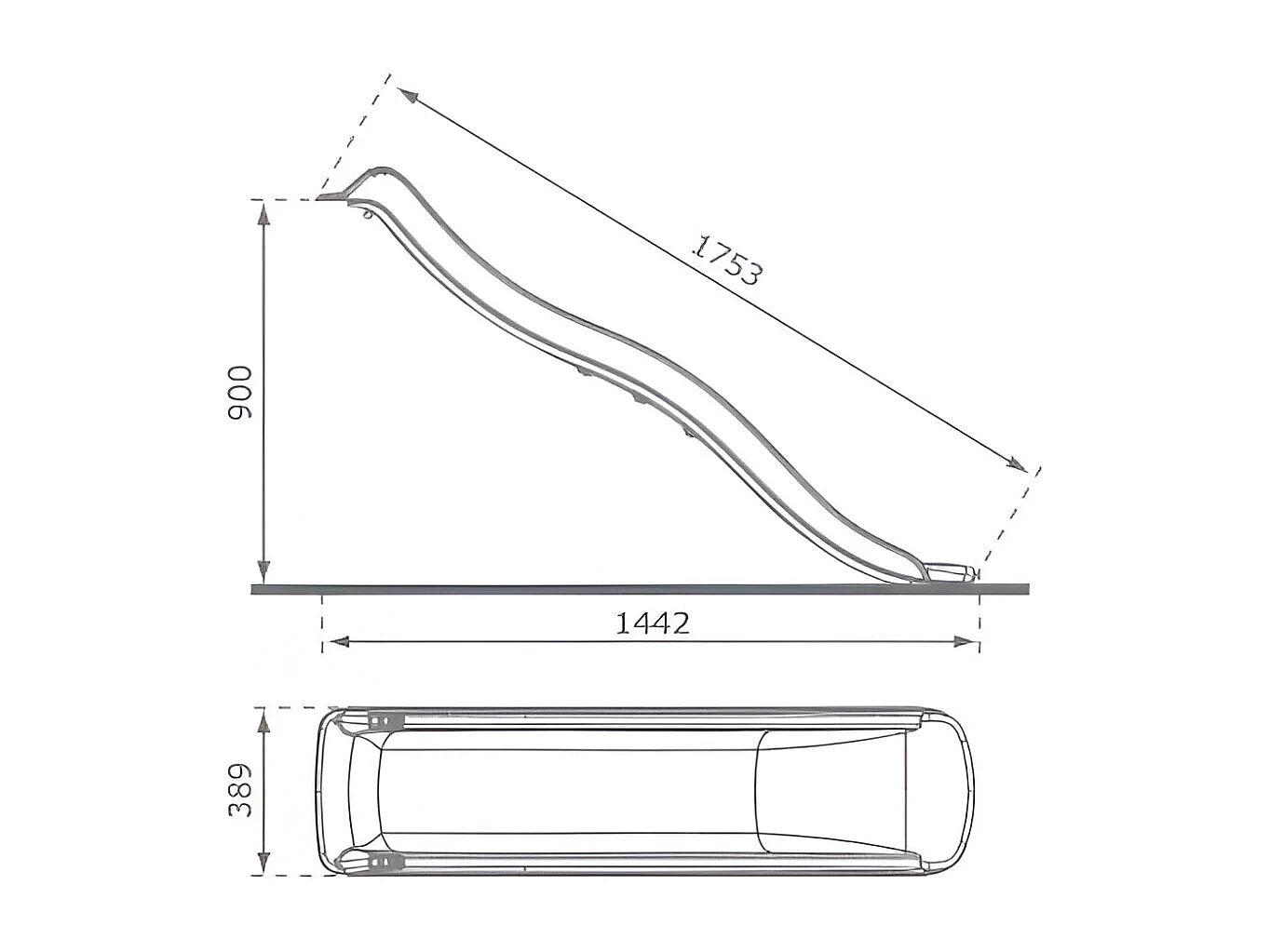 Glissière de toboggan avec vague en PEHD Tweeb 175cm