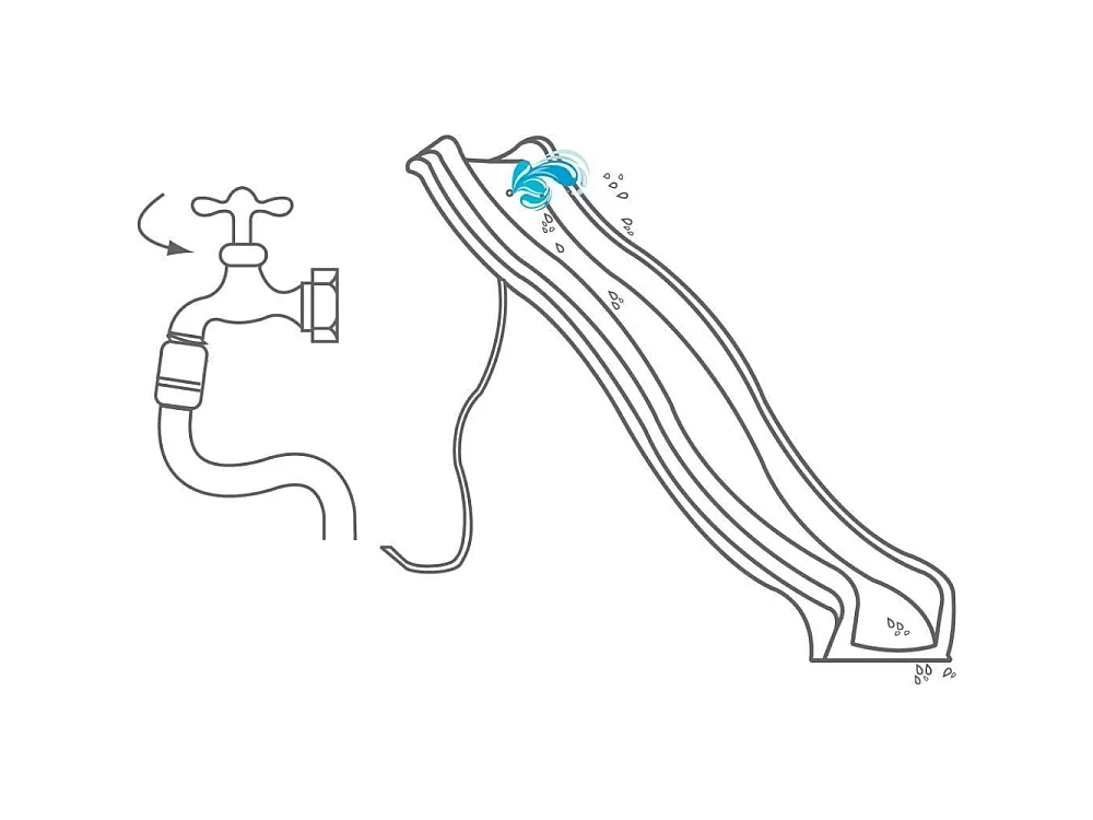 Glissière de toboggan avec vague en PEHD Tweeb 175cm