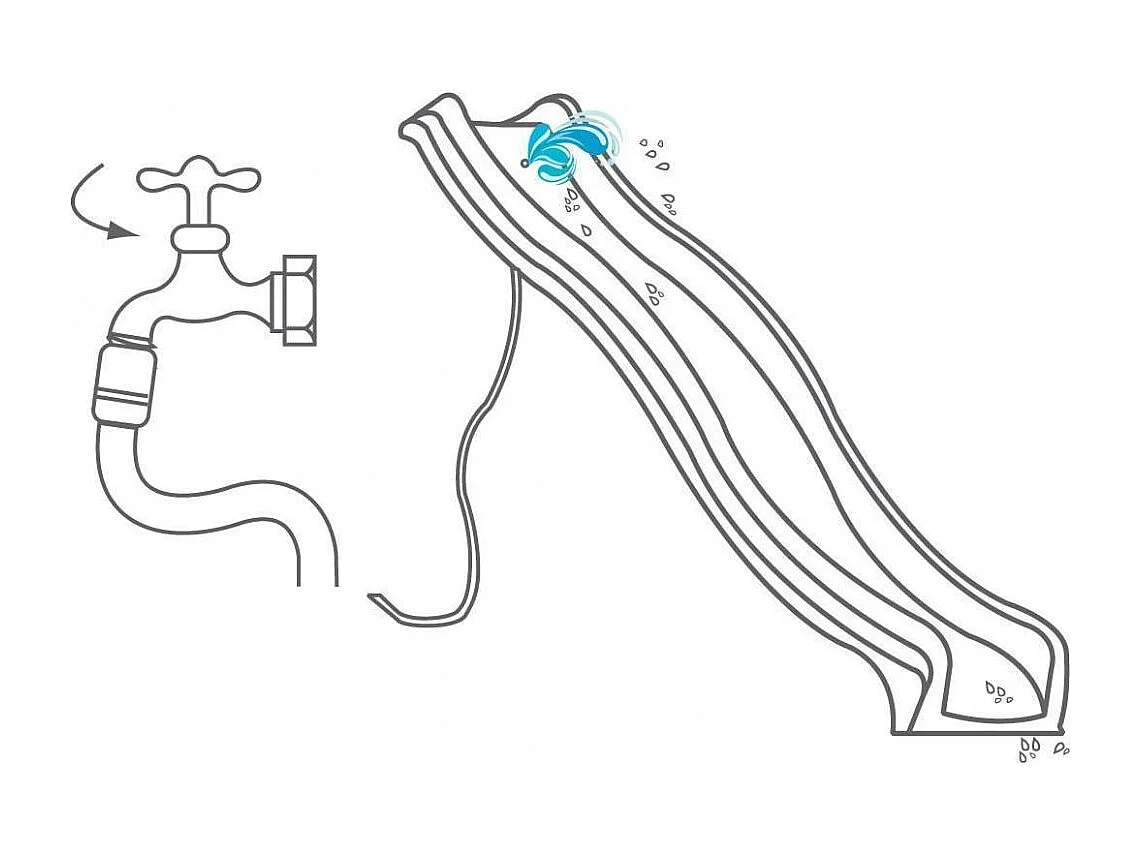 Glissière de toboggan avec vague en PEHD Tweeb 175cm